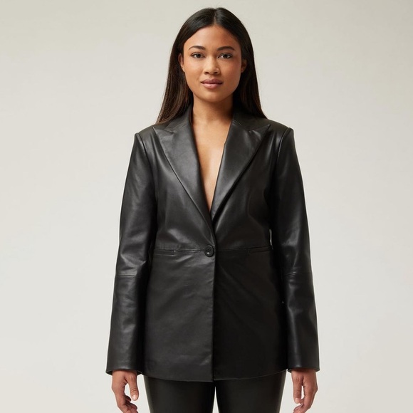 Revolve Lita by Ciara Lamb Leather Black Blaxer XS.  New with tags $498 retail - Picture 3 of 16